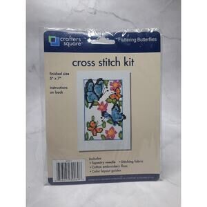 Crafters Square Counted Cross Stitch Kit Fluttering Butterflies 5x7